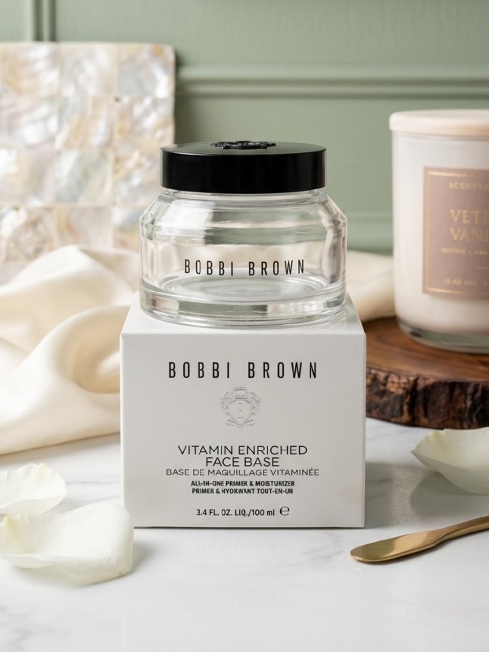 Full Size Bobbi Brown Vitamin Enriched Face Base Moisturizer EMPTY 3.4 oz Jar